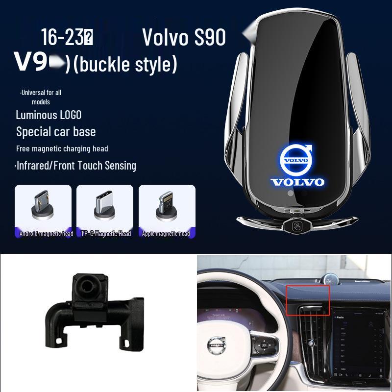 Volvo XC60/S90/V90/S60/V69 için Uyumlu Manyetik Kablosuz Hızlı Şarj Cihazı ve Telefon Tutucu