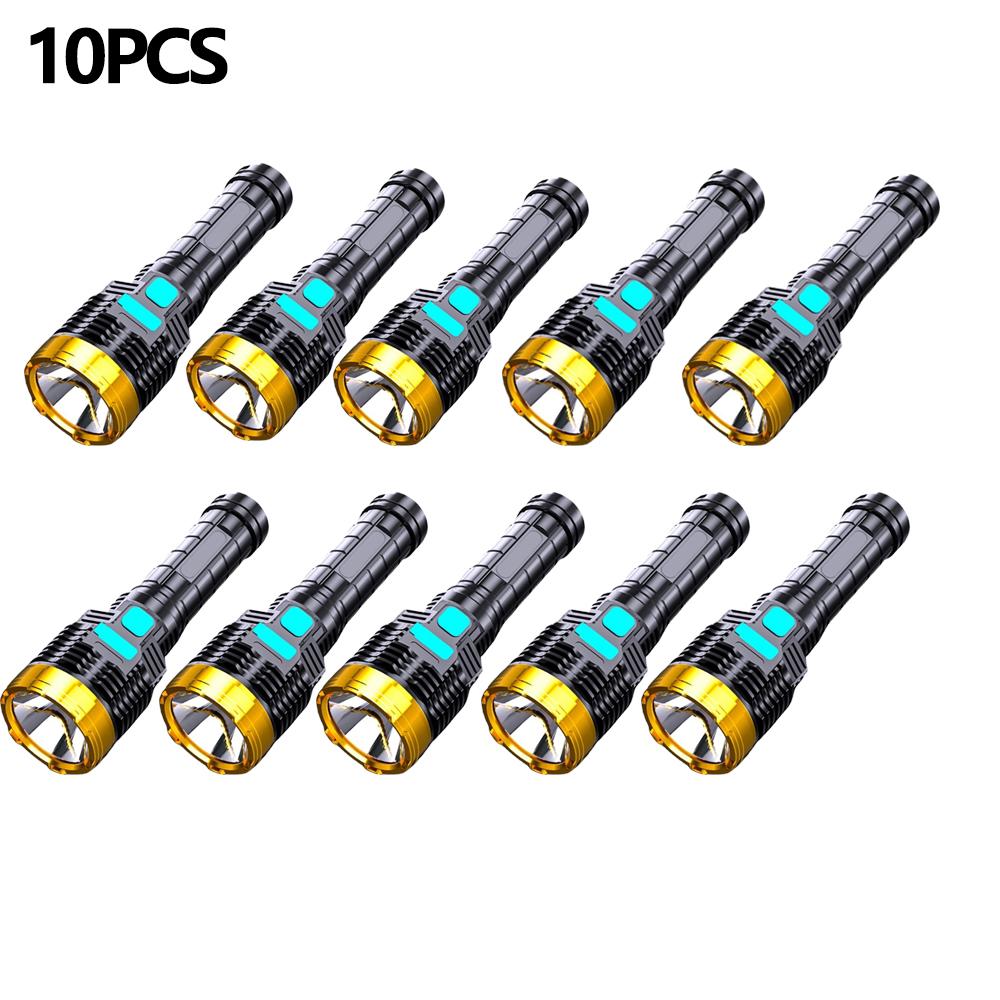 Dual Light Source Flashlight Mini Portable Outdoor Strong Super Bright ABS Strong Light FocusingLed Side Light Multifunctional