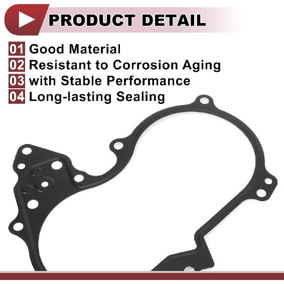 1 Pcs Car Engine Timing Cover Gasket Set for Nissan Altima 3.5L V6 - Gas 2007-2014 Chain Case Cover Gasket No.23797JA10B Black Metal