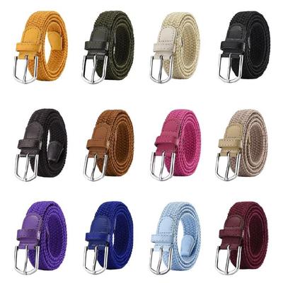 Unisex Geflochtener Nylon Gürtel Bequeme Passform Taillenraffband Verstellbarer Taillenriemen Band Kein Loch Metallschnalle Schärpe