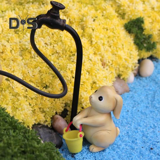 Rabbit Flush Sculpture Bunny Decor Yard Decoration Resin Bunny Figurines Home Garden Outdoor Statues Easter Rabbit Decoration