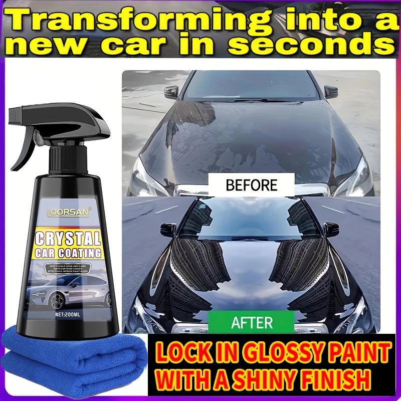 Convient à tous les véhicules, Spray Polish Revêtement de Voiture Cristal Bouclier Ultime 200ml, effet brillant longue durée, résistant aux intempéries