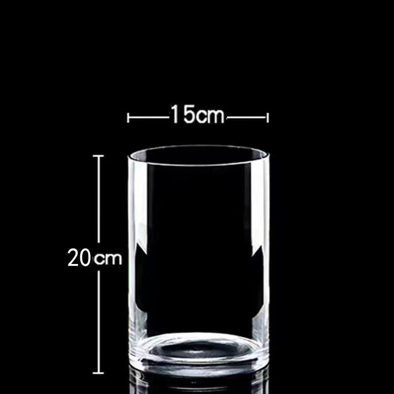 Transparent Glass Flower Vase & Hydroponic Container - Floor Ornament
