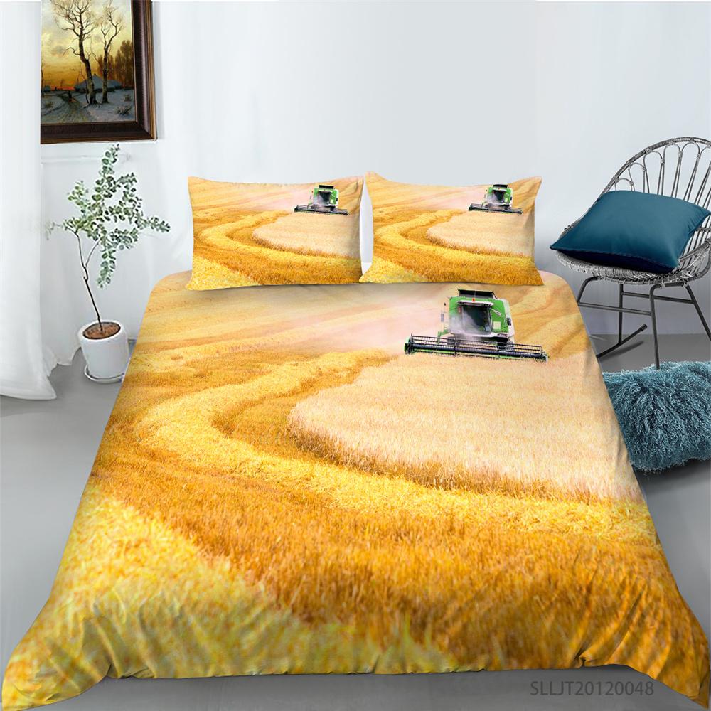 2023 New Style 3D Printing Duvet Cover Highend Home Bedclothes Agricultural Vehicle King Size Bedding Soft Quilt Cover Luxury Bedding Sets