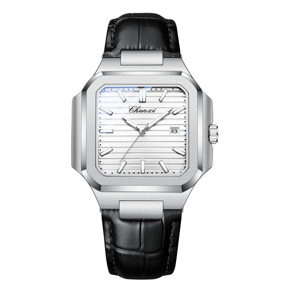 Chenxi Brand Men's Quartz Watch Square Stainless Waterproof Luminous Date Luxury Women's Wristwatch Male Clock Gift For Couple