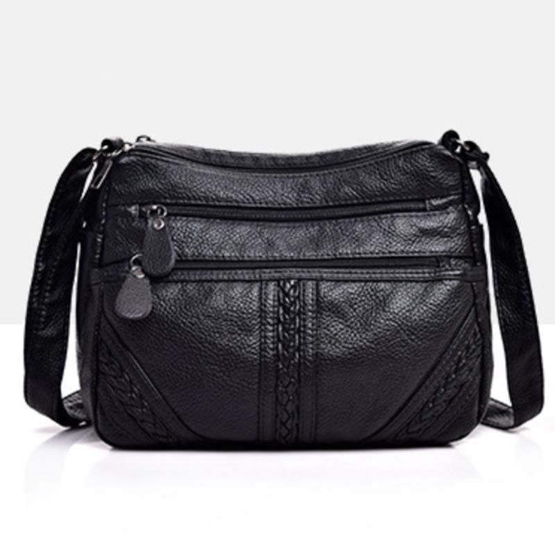 New Fashion Trend Mother Bag Portable Large Capacity Middle-aged and Elderly Women's Bag Soft Leather Anti-splashing Single Shoulder Messenger Bag
