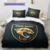 Personalisierter Name, Jacksonville Jaguars Muster Bettwäsche Heimdekoration Geburtstagsgeschenk ( 1 Bettbezug + 2 Kissenbezüge, ohne Füllung),Fanartikel.