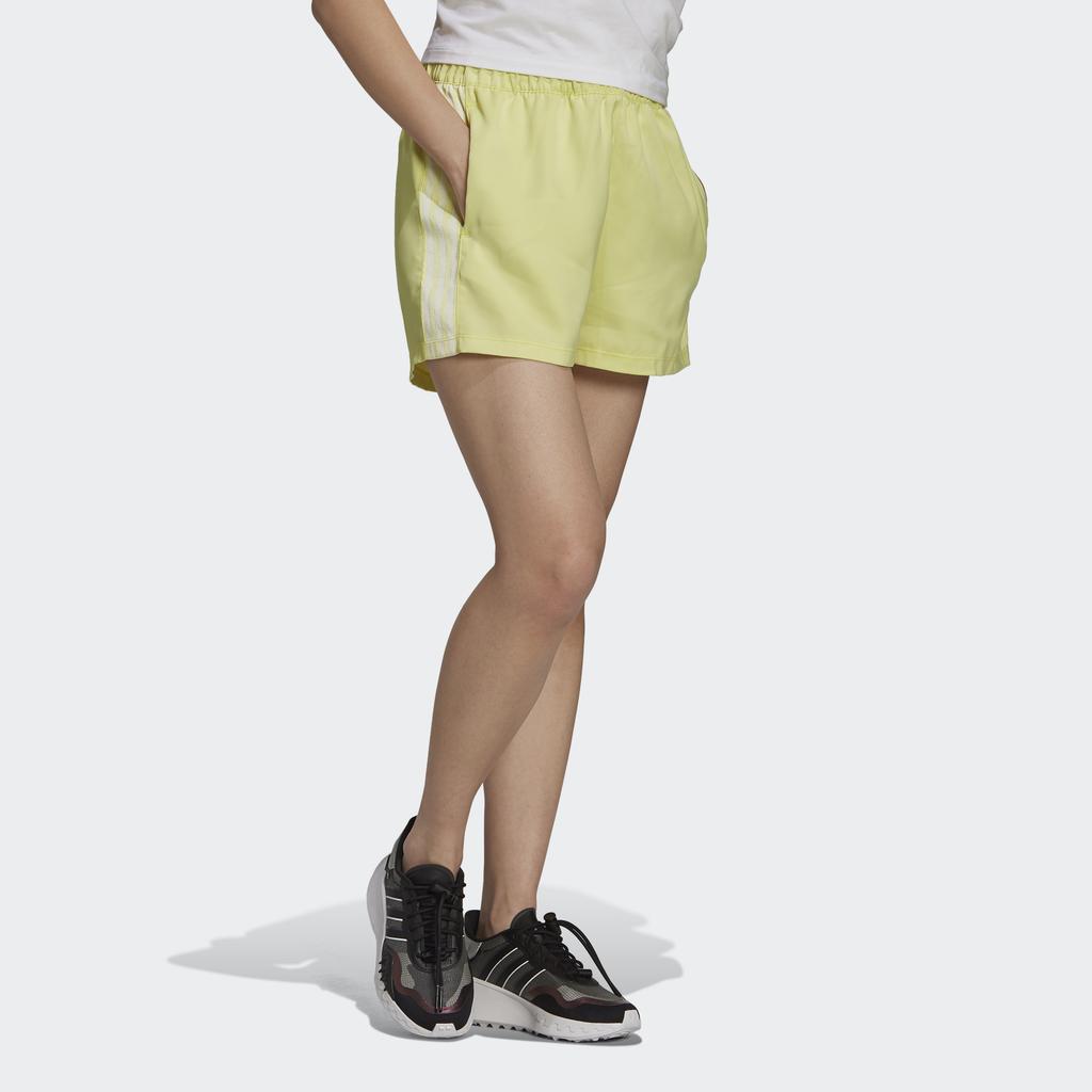 adidas Originals Solid Color Sports Shorts Women Shorts Lemon-Yellow H37807