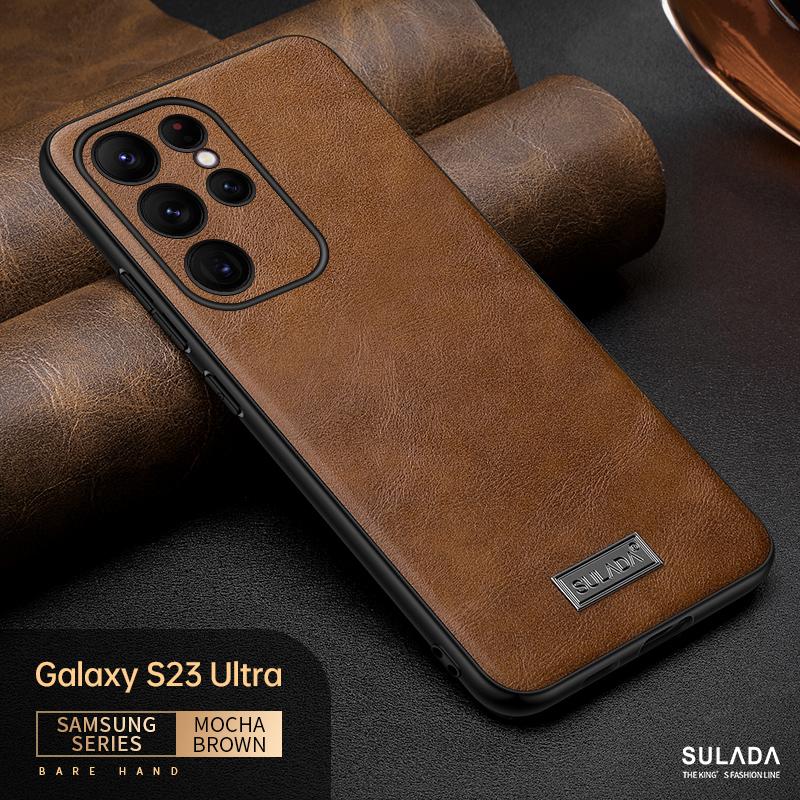 Custodia in Pelle PU Premium per Samsung Galaxy S23 S23 Ultra Plus Sottile Elegante Presa Morbida Antiurto Anti-Graffio Cover Protettiva