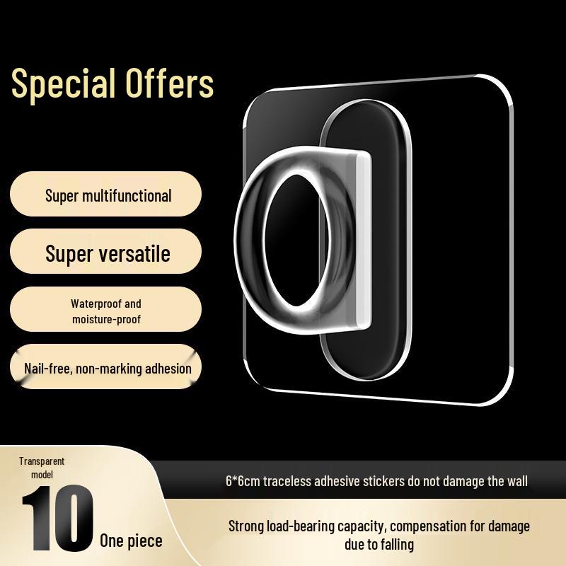 Ring Hook No-Punch Multipurpose Traceless Adhesive Kitchen Hanger for Behind-Door Storage