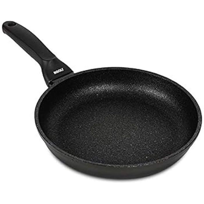 Poêle antiadhésive Blackplus® en aluminium pressé ultra résistante 24 cm - Risoli