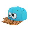Cartoon Big Eyes Sky Blue Hip-hop Biscuit Bite Hip-hop Flat Brim Cap Adult Men and Women Universal Baseball Cap