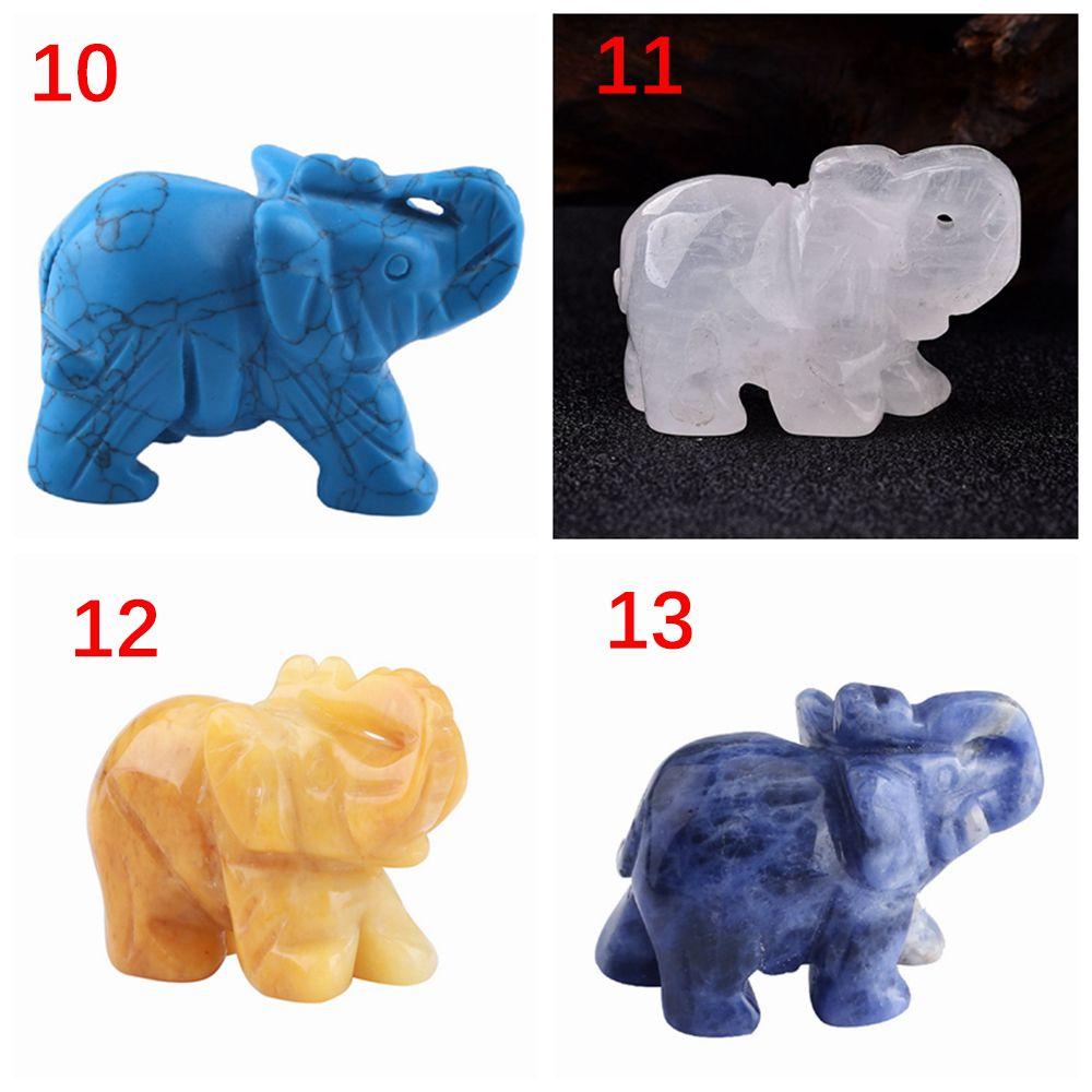 Decor Amethyst Obsidian Rose Quartz Small Decoration Stone Crafts Christmas Present Elephant Statue