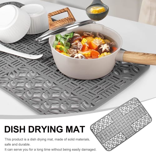 Angoily Sink Mat, 66*35cm, Cuttable, Multi-functional Silicone Sink Mat, Non-Slip, Large, Silicone Sink Mat for Coffee and Espresso Machines, Drying M