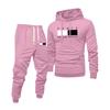 Men's Printed Hooded Sweatshirt And Sweatpants Casual Sports Suit