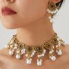 Retro Hollow Water Drop Jewelry Set: Women's Necklace and Earrings