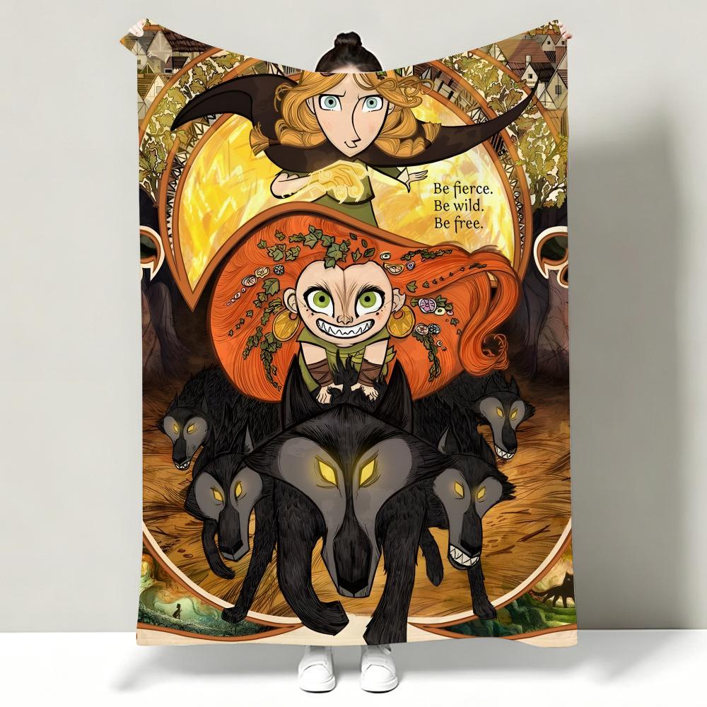 Movie WWolfwalkers Throw Soft Warm Flannel Throw Blanket Multiuse for Sofa Bed Office Nap