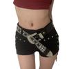 Y2k Style Unique Wide Waist Belt With Dazzling Rhinestones For Outfits Trendy