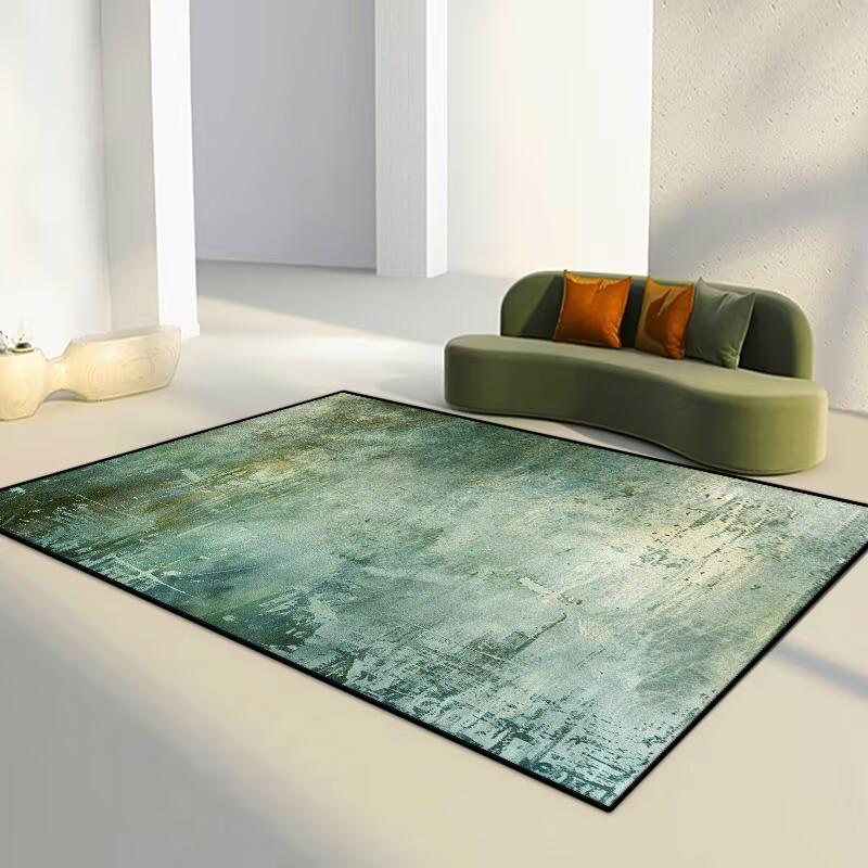 Green Abstract Flannel Carpet Bedroom Decoration Large Area Rugs Sofa Side Carpets for Living Room Soft Fluffy Lounge Floor Mat