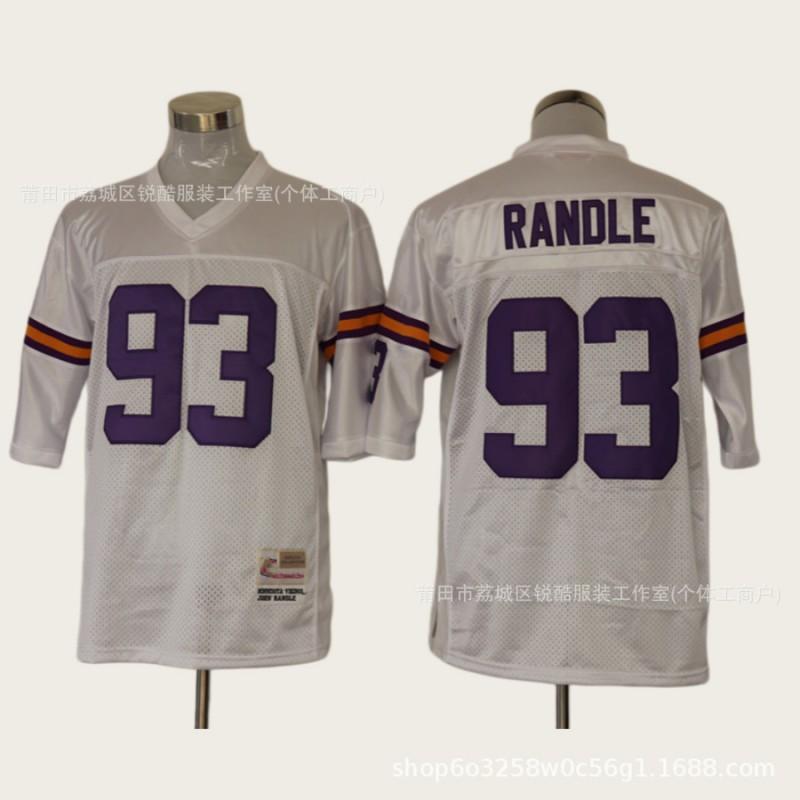 Retro Embroidered Mesh Football Jersey Men Women Viking Team Style Fall Winter Sportswear