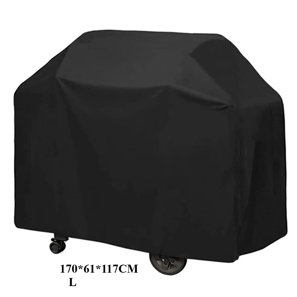 Waterproof BBQ Cover Outdoor Barbecue Cover Heavy Duty Gas Grill Cover with Hem Drawstring Barbecue Accessories