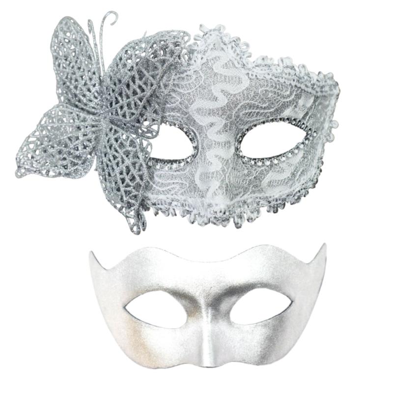 Paar-Maskenballmasken für Damen und Herren, Halloween-Halbgesichtsmasken, Augenmasken für Maskenball, Halloween, Hochzeit, Abschlussball