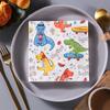 20Pcs 33x33cm Cartoon Music Dinosaur Printed Birthday Decoration Tissue Napkin Paper Kids Shower Party Supplies