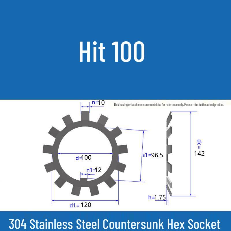 304 Stainless Steel Locking Stop Washer Nut, Round, DIN5406, In Stock