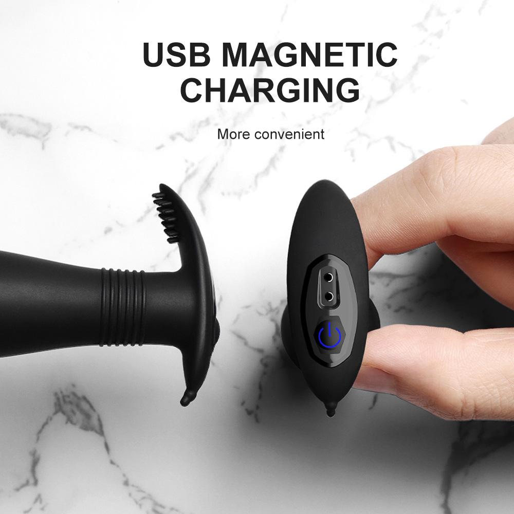 App-Fernbedienung Analvibrator, Kabelloser wiederaufladbarer Silikon-Analplug, Leise, Mehrere Vibrationsmodi für Paare