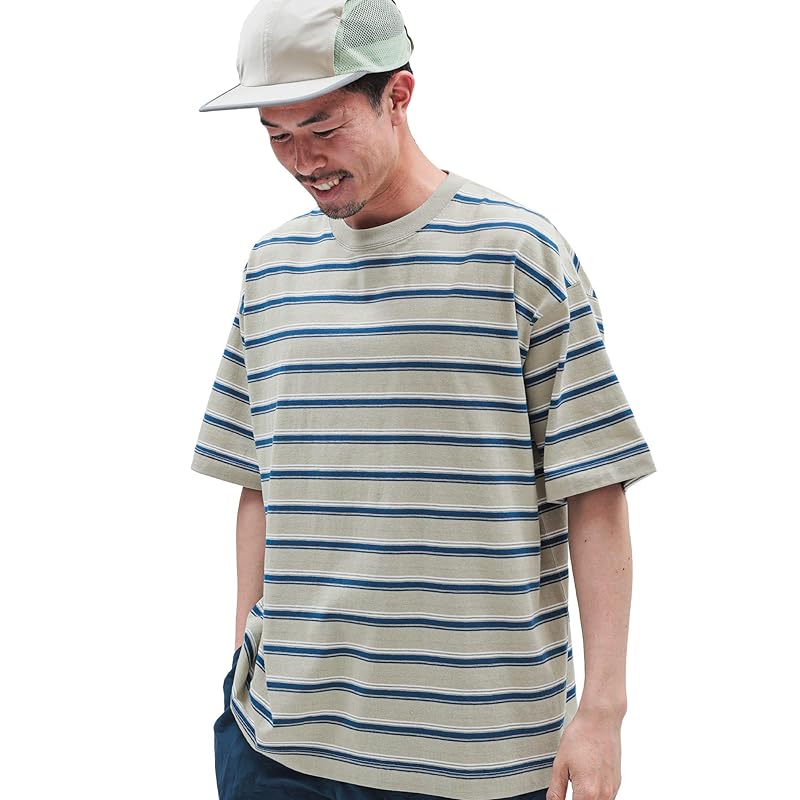 

[Beams] S/S TEE loose border T-shirt men s SAND S 11041286639