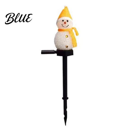 Outdoor Seasonal Figurine Light Solar Snowman Pathway Lights Waterproof Ground Stake with LED Holiday Yard Light Decorative Garden for Lawn