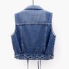 2022 Women's Slim Fit Lace-Up Denim Vest with Large Pockets - Summer Thin, Versatile, and Flattering.