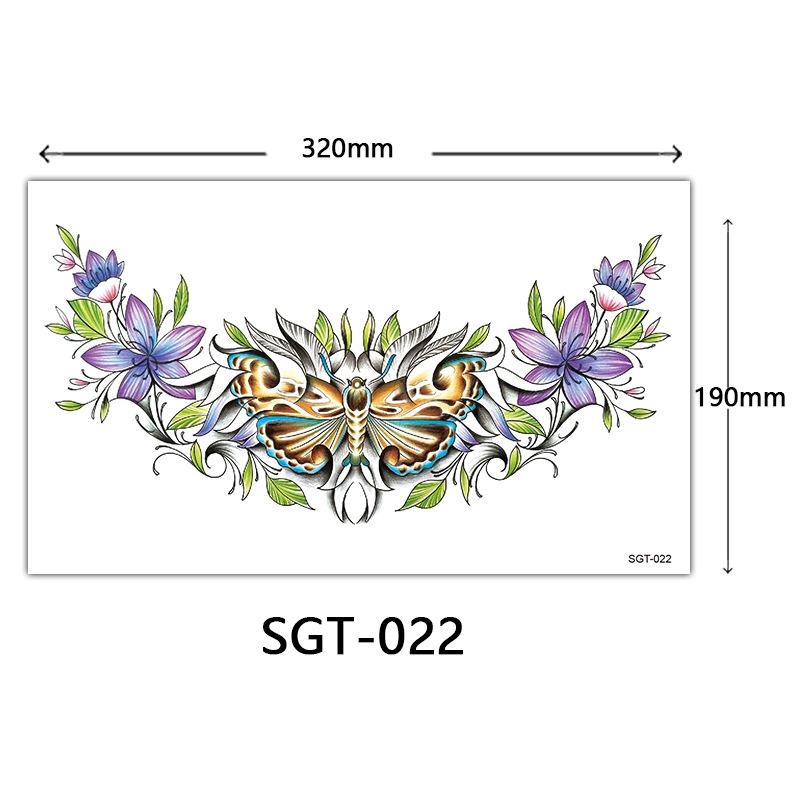 Flower Chest Tattoo Sticker, Chest Tattoo Sticker, Color Half Nail Large Picture Tattoo Sticker