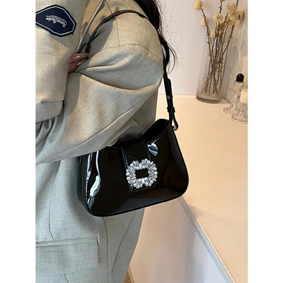 Classic Red Women Wedding Bags  Fashion Patent Leather Shoulder Underarm Bag Solid Color Lady Handbags