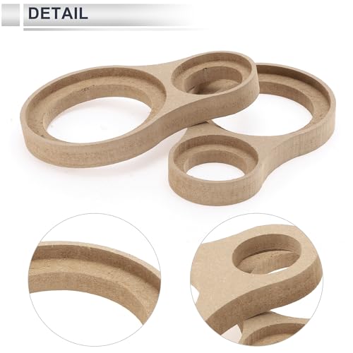 RATCHROLL 2Pcs Universal Speaker Spacer Ring Adapter Dual Ring Waterproof for 1.5 Inch To 3.5 Inch Speaker Mount Spacer Bracket Ring Brown Wood