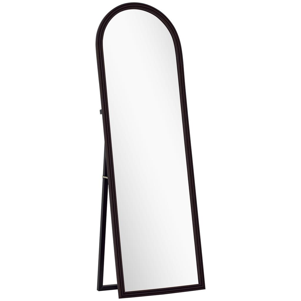 Floor Mirror, Full-Length Arched, Stone-Effect Frame, 53 x 163 cm, Brown