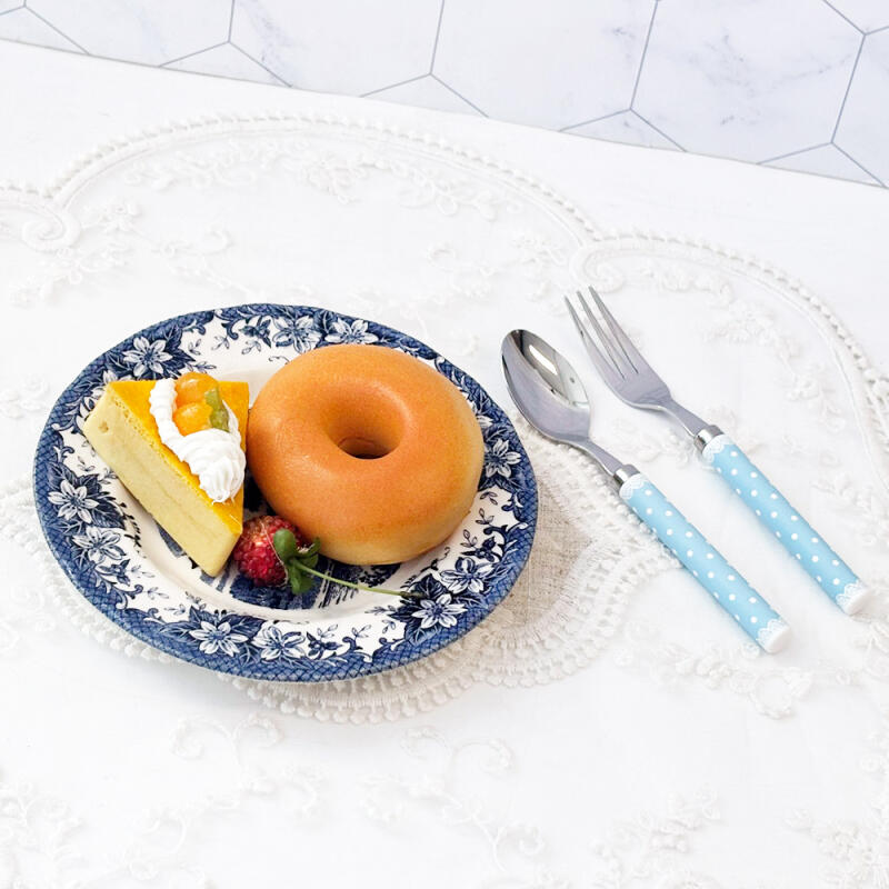 

Blue Dot Spoon & Fork Set Large