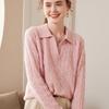 2023 Autumn Winter Women's Cashmere Polo Sweater: Versatile Retro Lapel Knit, Loose Cable Knit Base Layer