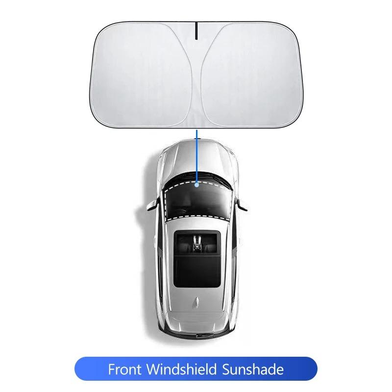Ice Crystal Sunshade For Tesla Model 3 Highland 2025-2026 Model Y Juniper 2025 2026 Car Roof Front Rear Heat Insulation SunShade
