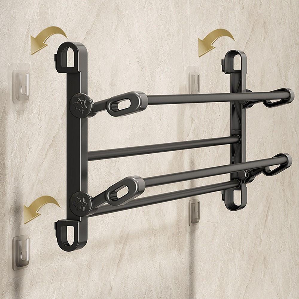 Wall Mounted Folding Slippers Rack Double Layer Bathroom Shoe Rack  Bathroom