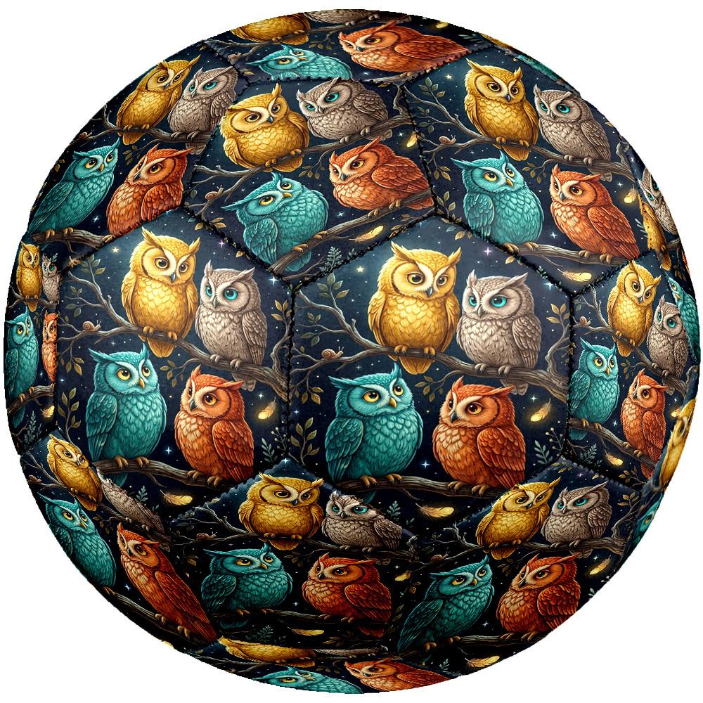 1pc Night Owls Theme Soccer Ball Football, Size 5, Lightweight PVC, Outdoor Training Soccer Ball,Gift c6583