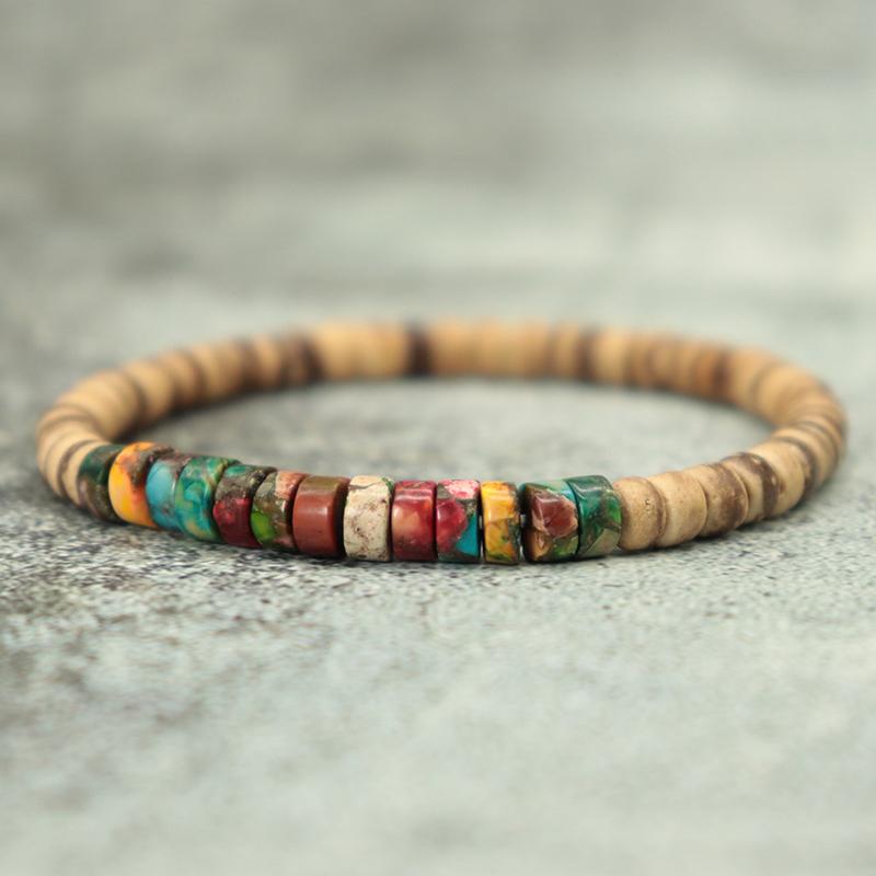 Braccialetti Minimalisti in Legno Naturale Unisex 6mm Ematite Braccialetto con Perle Imperiali Braccialetto Meditazione Yoga Accessori per il Tempo Libero Joias
