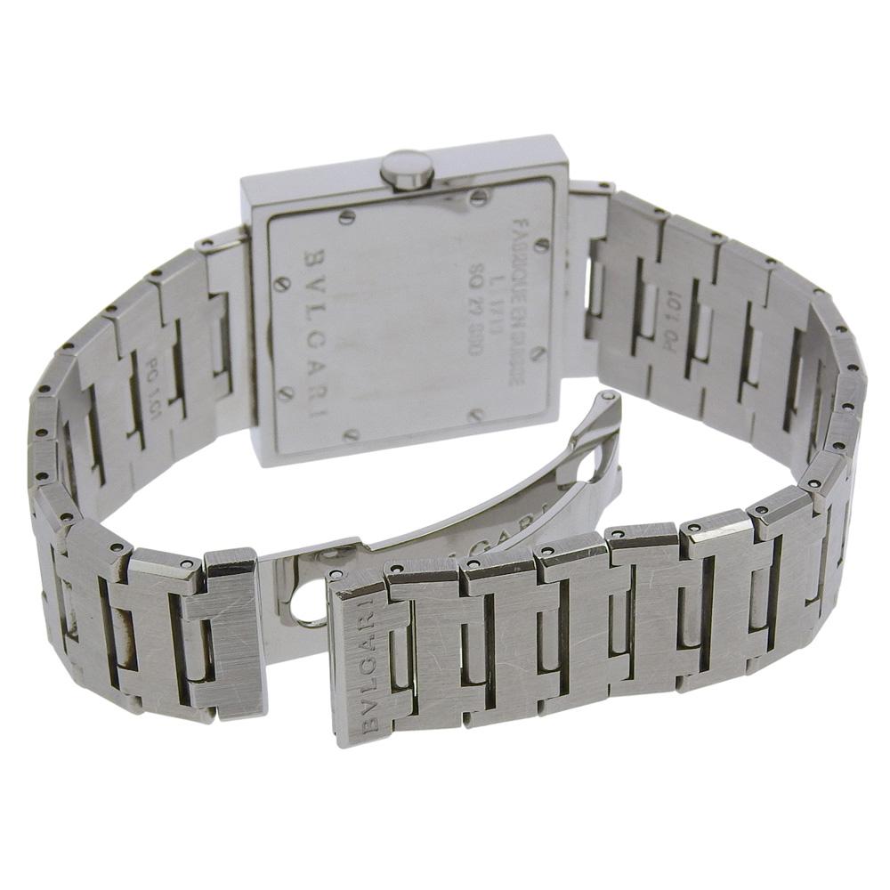 BVLGARI Quadlard Watches SQ29SSD blackDial Stainless Steel Quartz Analog display unisex Used