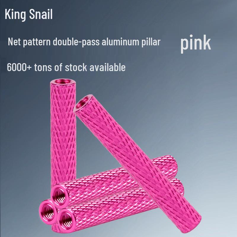 M3 Red Mesh Aluminum Alloy Double Round Isolation Support Column D5*M3*8 Rose Red