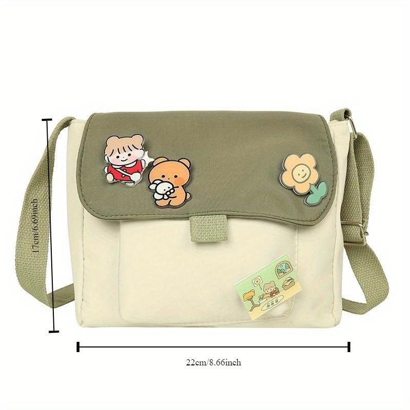 Mode Taschen Damen Süß Kawaii Bedruckte Leinwand Freizeit Hohe Qualität Harajuku Koreanischer Stil Mädchen Schräge Schultertasche