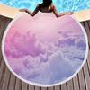 Pastel Aesthetics Round Beach Towel,Absorbent Quick Dry Sand Free Lightweight Travel Camping Bath Towels,Round Throw Blanket