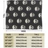 Gothic Skull Blanket Soft Cozy Spooky Skull Plush Throw Blanket Super Warm Fleece Fuzzy Halloween Skeleton Bedding Blanket Gifts for Kids Girls Boys