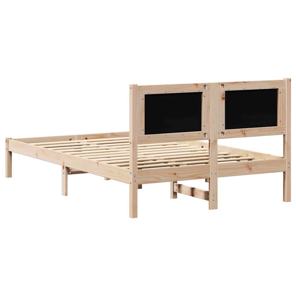 Bed Frame Light Grey 120 x 190 cm Solid Pine Wood