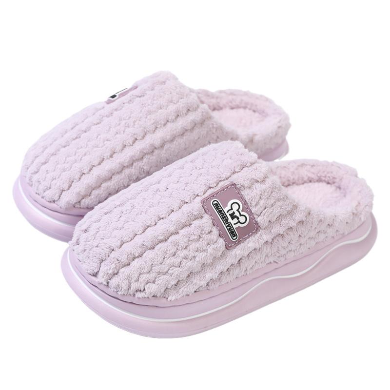 Warm cotton slippers men's winter indoor home EVA thick-bottomed couple's velvet bag head slippers women