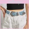 Retro American Womens Belt Flower Pattern Pin Buckle Clothing Accessories